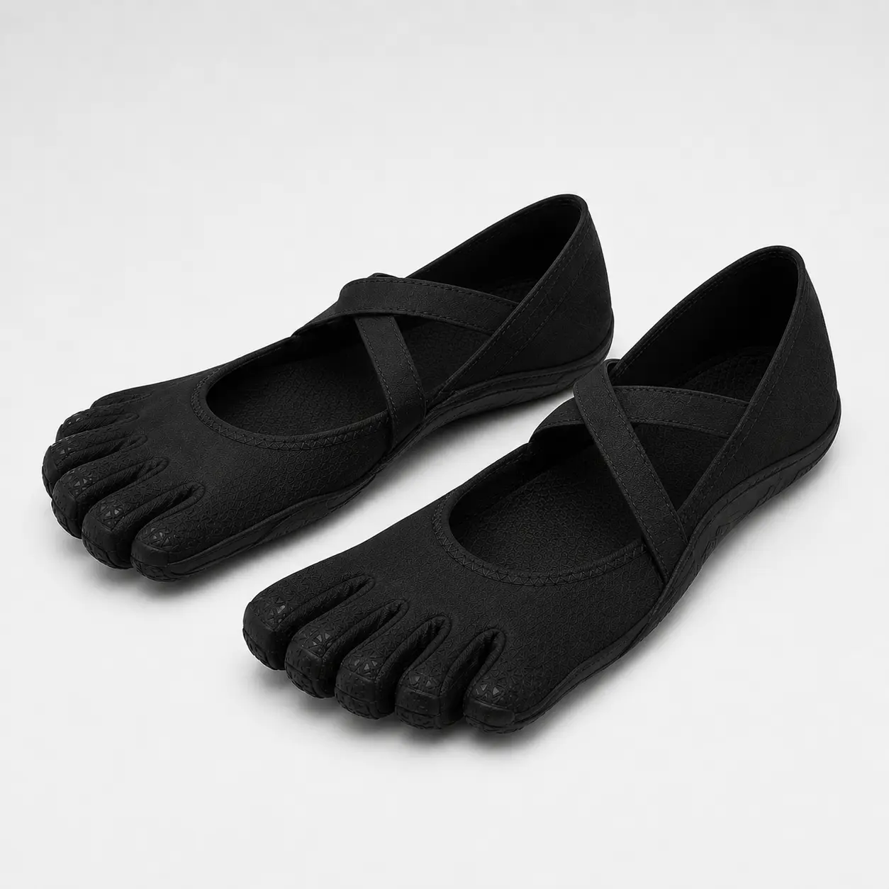 [Dealsforyou]Barre Shoes for Women, Five-Toe Ballet Flats with Rubber Sole for Dance, Yoga & Pilates, Black
