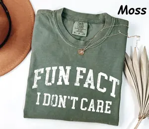Comfort Colors Fun Fact I Don't Care Sarcasm Shirt, Ladies Sarcastic Sweater, Sassy Funny Shirt, Funny Graphic T-Shirt, Adult Humor Shirt