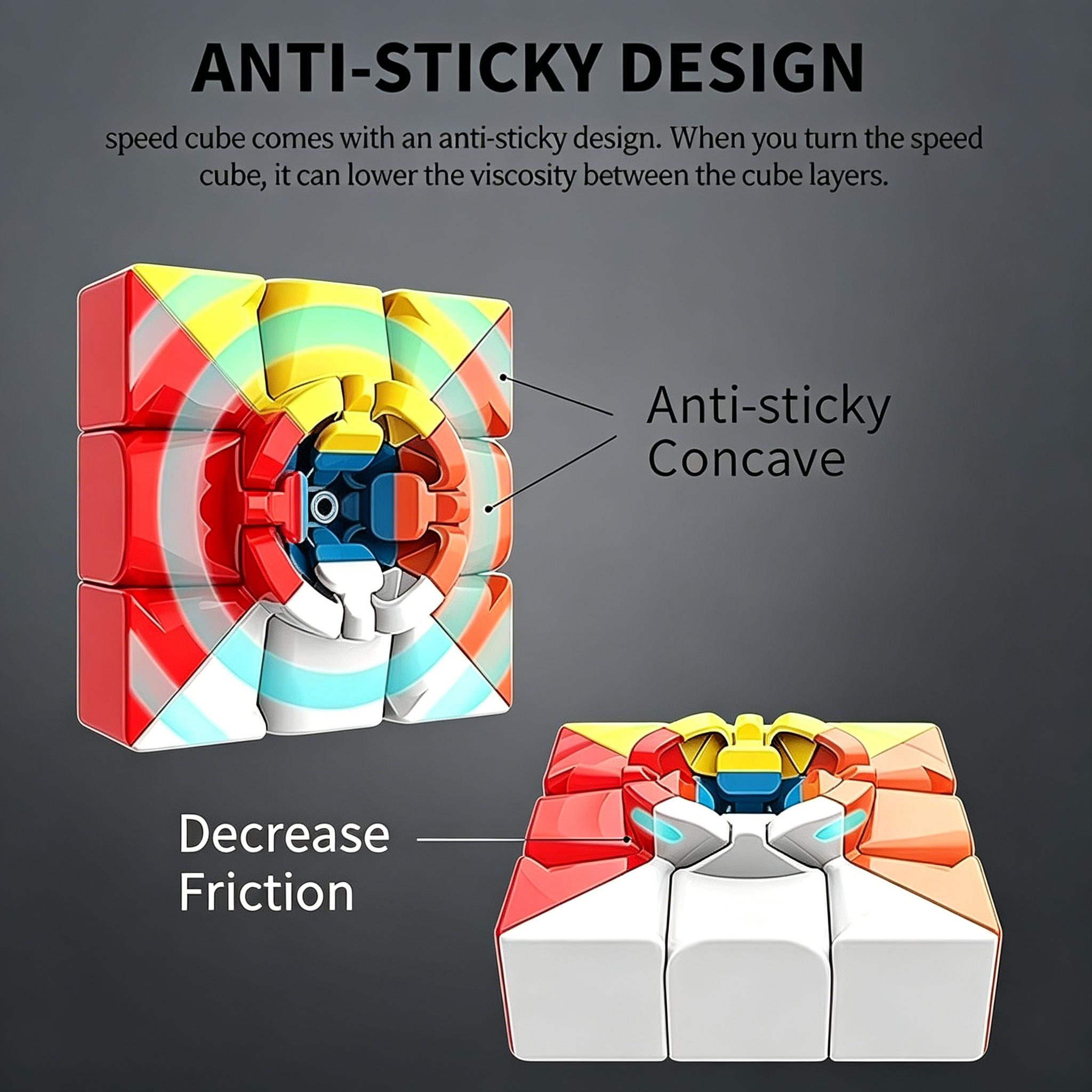 Moyu Meilong 3C Speed Cube 3x3x3 Stickerless Magic Cube Fast Smooth Turning Vivid Colour 3D Puzzle Brain Toy Travel Games Quicker Than Original