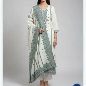 Premium cotton kurta set with beautifully embroidered in all kurta and dupatta perfect for upcoming Womenswear weaather