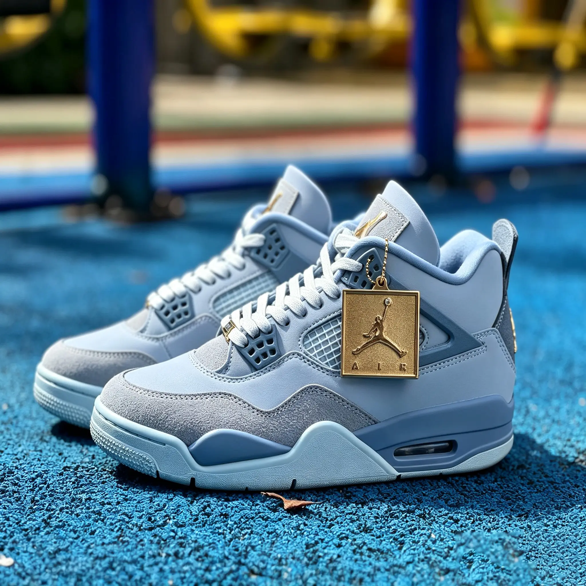 Unisex Street Fashion Mid Top Sneaker | Brand New Sealed with Original Shoe Box | Premium Pastel Light Blue Grey Contrast | Breathable Lining | Classic Retro Basketball Shoes
