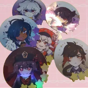 holographic genshin stickers
