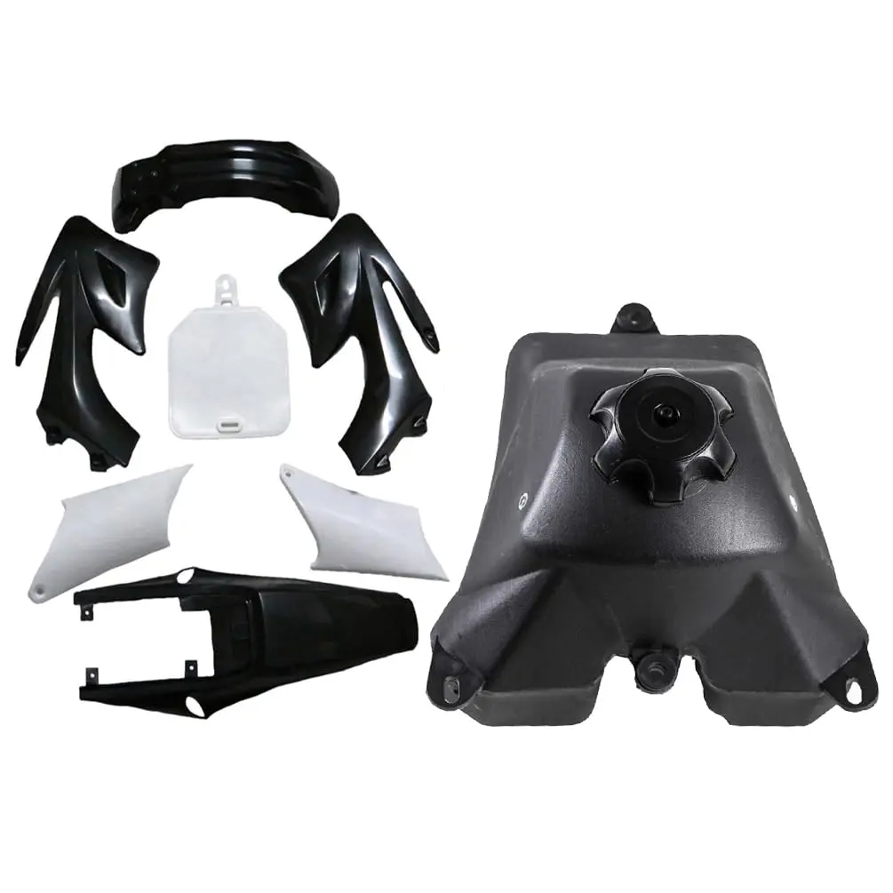 3L Apollo Orion Gas Tank with 7pcs Pit Bike Plastics Fairing Kit for 110cc 125cc 140 250cc Apollo Orion Style Thumpstar Atomik Dirt Pit Bike Offroad Motorcycle Mobility
