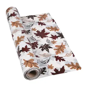 40" x 100 ft. Fall Leaves Disposable Plastic Tablecloth Roll