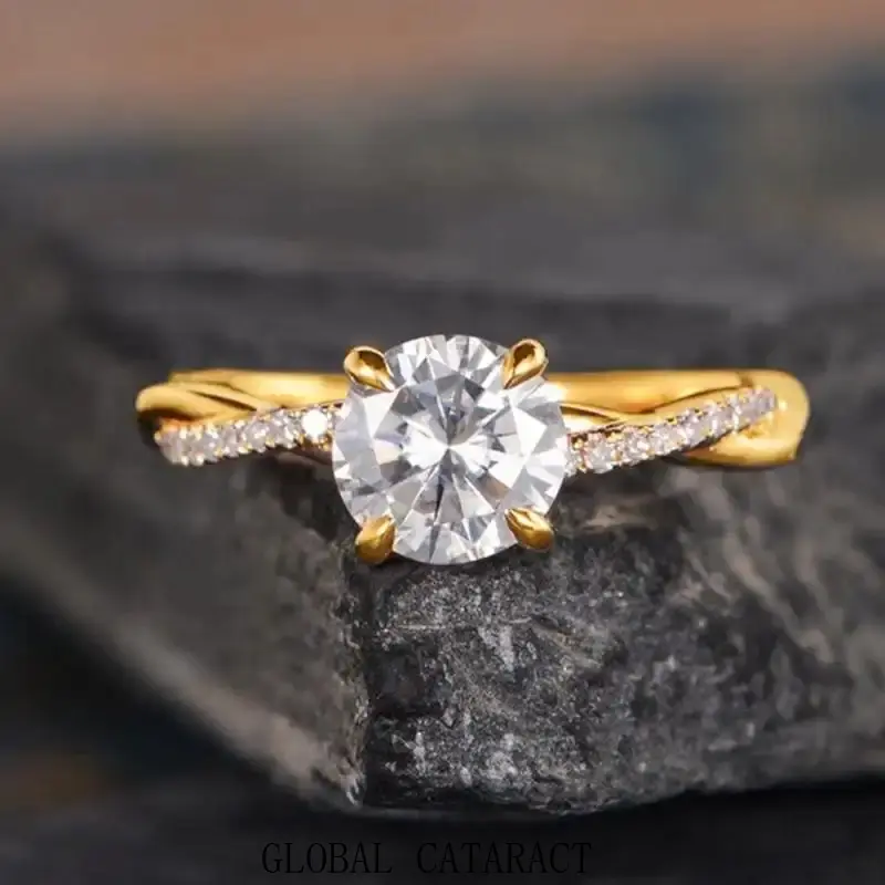 GLOBAL Hot Selling European American Fashion Zircon Ring with Diamond Setting Minimalist Engagement Ring Jewelry Wholesale Manufacturer