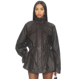 EAVES Mendoza Leather Jacket in Dark Brown