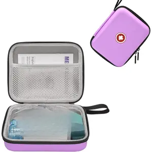 Purple Nebulizer Travel Case Portable Medical Organizer Bag
