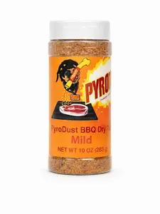 PyroDust  BBQ Dry Rub Mild 10 oz -  Flavor first BBQ seasoning with no added heat.