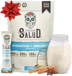 2-in-1 Hydration Packets + Immunity Electrolytes Powder, Horchata - Agua Fresca Drink Mix, Elderberry, Dairy & Soy Free, Non-GMO, Gluten Free, Vegan, Low Calorie, 1g Sugar (15 Servings)