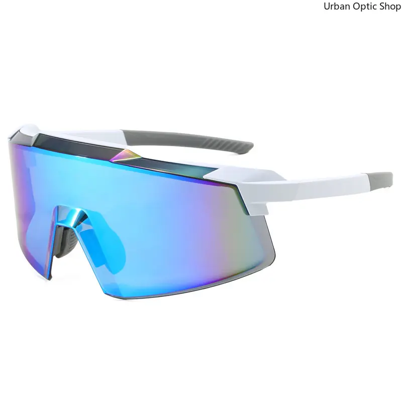 Men's Sporty Shield Sunglasses, Rubber Frame Windproof and Anti-Sand Glasses for Outdoor Cycling and Sports, Male, Fashion Accessory, Outdoor Sports