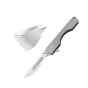 Mini pocket knife, outdoor portable cutting tool, With 10pcs Replacement Blades