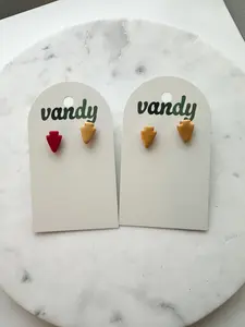 Mini Red and Gold Arrowhead Stud Earrings | Chiefs Gear | Game Day Earrings | Polymer Clay and Nickel Free | Gold Glitter