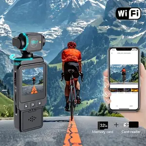 Streaming Video Camera, HD Bicycle Sports Camera with 270 Degree Rotating Lens, Chest Mounted Recorder, Outdoor WiFi Portable Pocket Law Enforcement Camera, Compact Creative Design with Screen Clip Charger Digital Camera, Travel Essentials Wearable Action