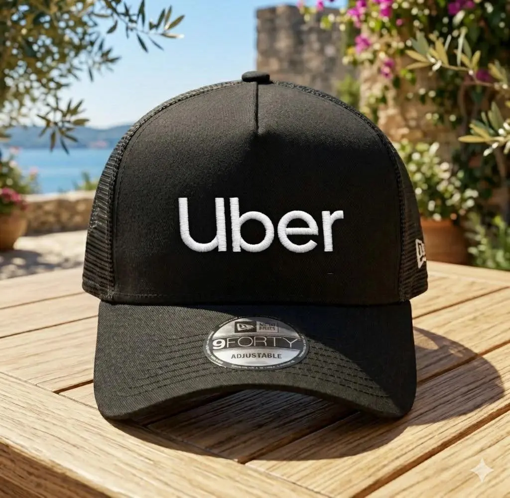 Uber Eats Embroidered Trucker Hat Mesh Adjustable Delivery Driver Cap