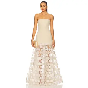 Bronx and Banco Harper Strapless Gown in Cream