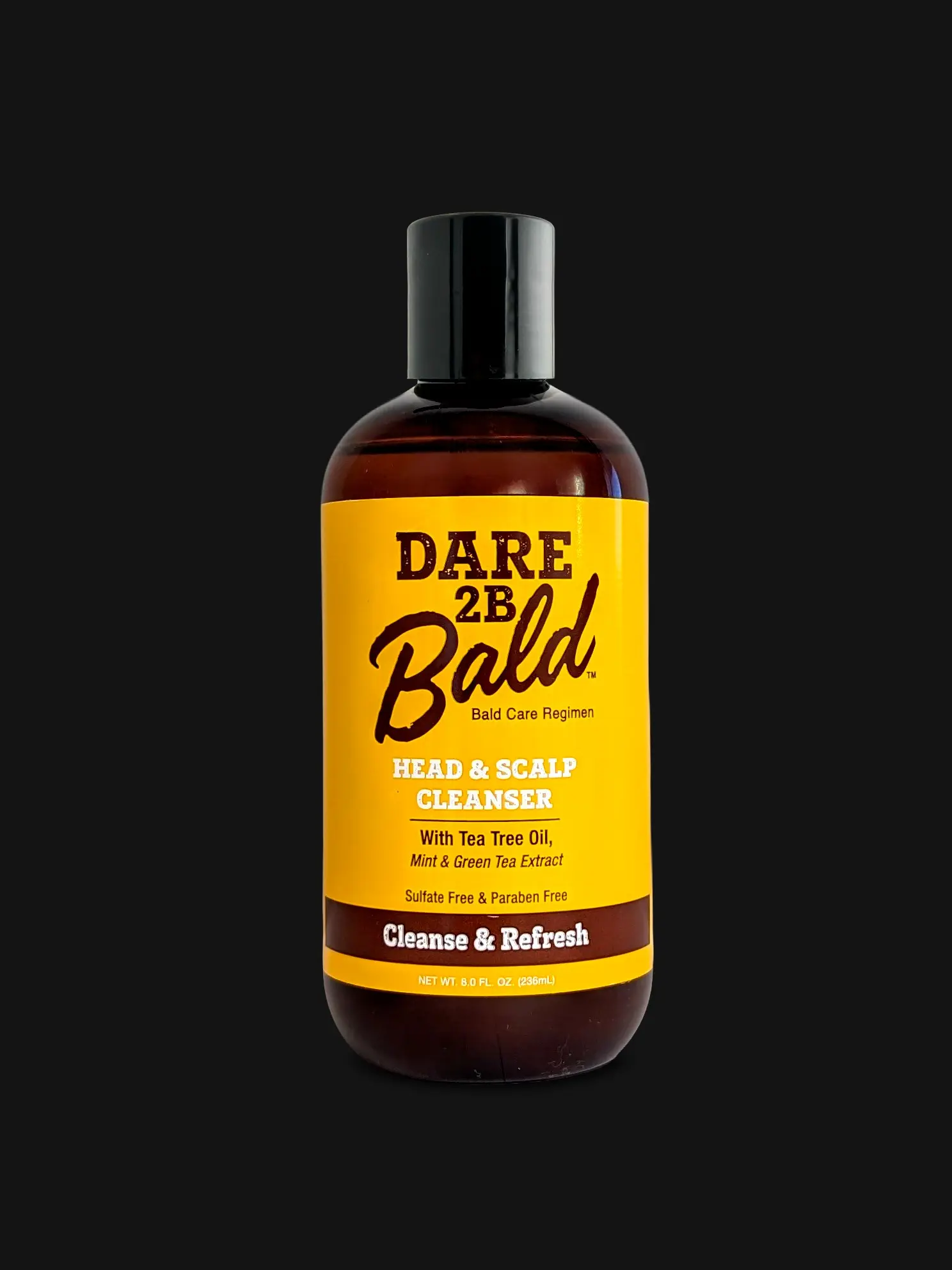 DARE TO BE BALD Bald Head & Scalp Cleanser Shampoo - Haircare with Tea Tree, Mint, Green Tea Extract, Menthol for Daily Scalp & Hair Cleansing, Dry Flaking Skin, Flake Scalp Care, Smooth Scalp Care