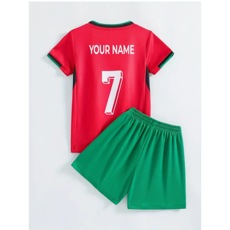Kids' 2-Piece Quick-Drying Casual Sports Training Set - Customized #7 Athletic Jersey with Name Personalization, Athletic Shorts