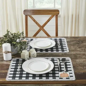 Sable Ann Buffalo Check Pumpkin Placemat Set of 2