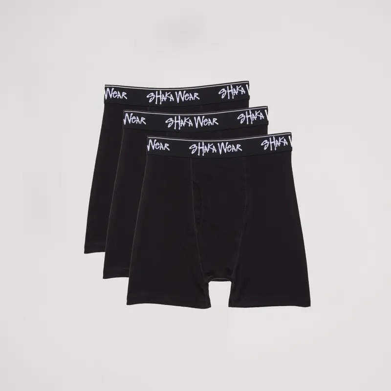 Men Cotton Boxer Briefs Black Stretchy