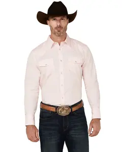 Gibson Trading Co Men's Campfire Solid Long Sleeve Pearl Snap Western Shirt - Gmba21w100-Pnk