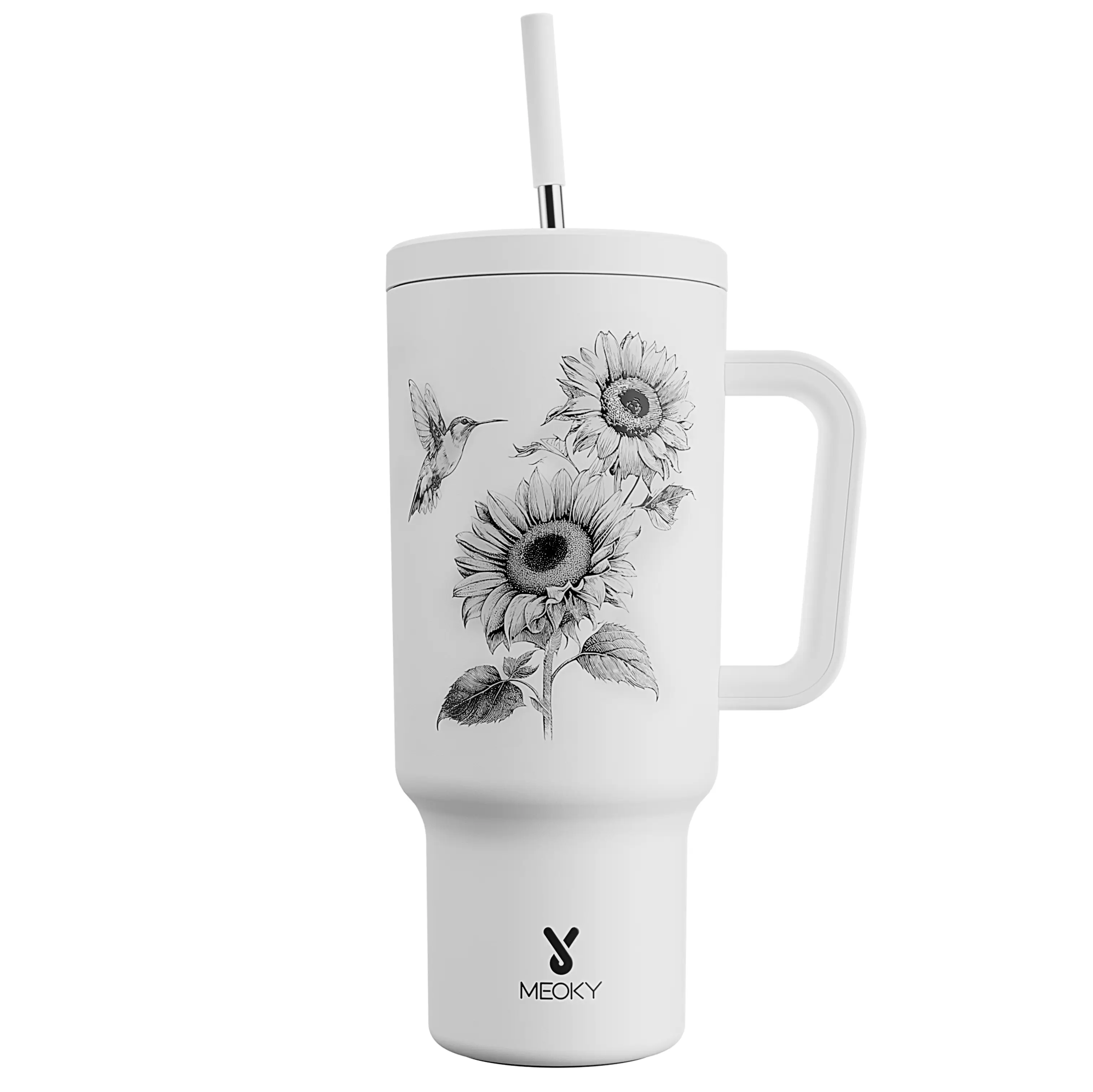【Ciaobellaapparel × MEOKY】40oz Sunflower Tumbler,Keeps Hot&Cold |,Fits Car Cup Holders,Stainless Steel Insulated cup,Office & Travel Essential Drinkwa