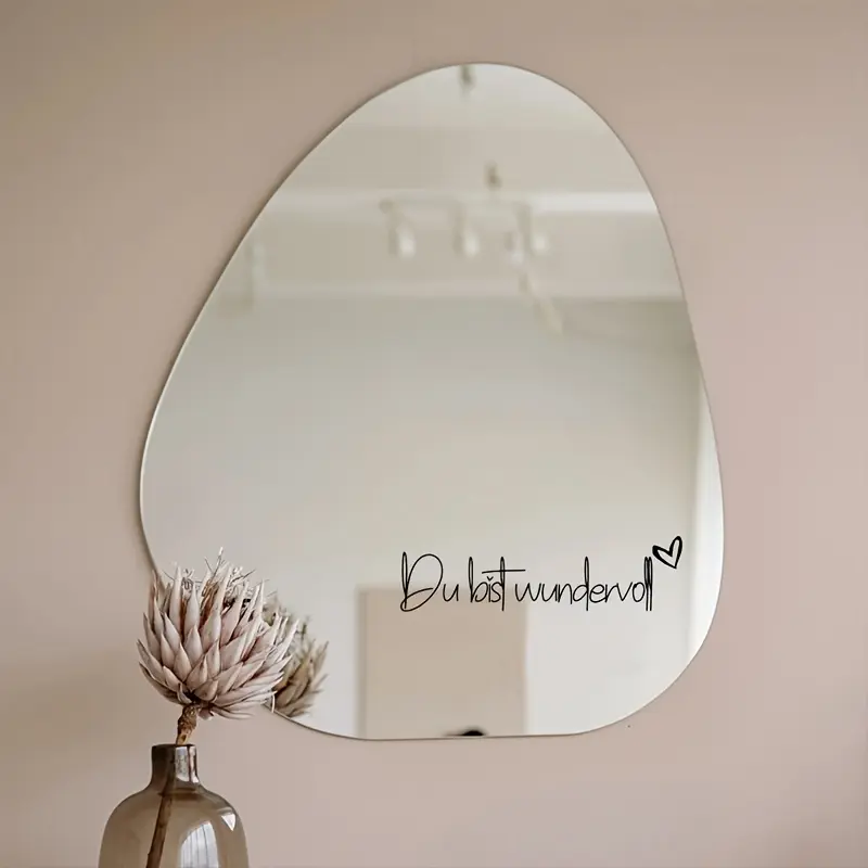 You are wonderful" Winnie the Pooh sticker - pink heart design, suitable for mirrors and car windows, car decoration | optimistic quote | easy to apply sticker, car window sticker