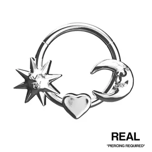 REAL Cosmic Lovers Septum Piercing - Eternal Love Design