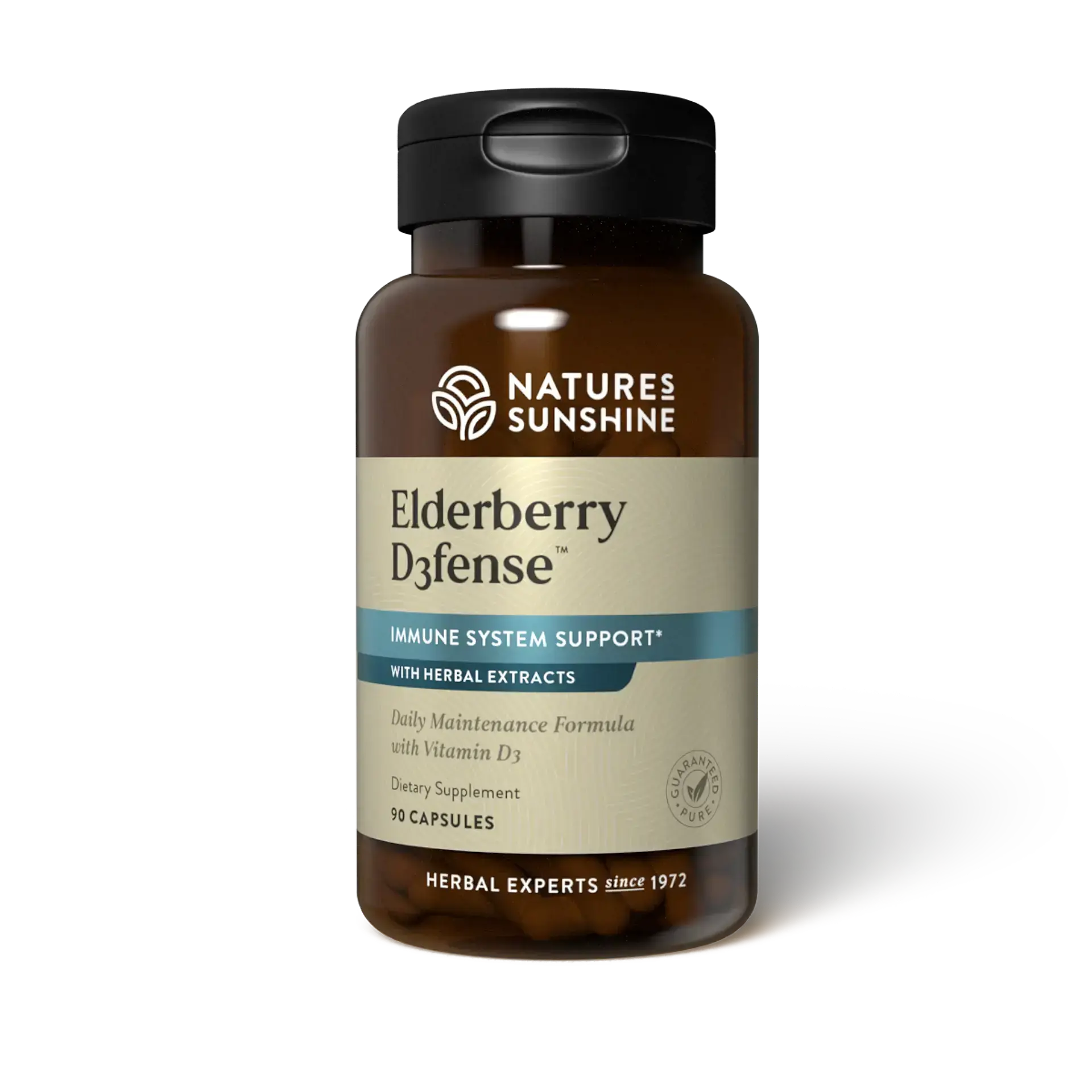 Nature's Sunshine Elderberry D3fense - Herbal Extract Immune Support with Vitamin D3, 90 Capsules, Daily Maintenance Formula Nature's Sunshine Elderberry D3fense - Herbal Extract Immune Support with Vitamin D3, 90 Capsules, Daily Maintenance Formula