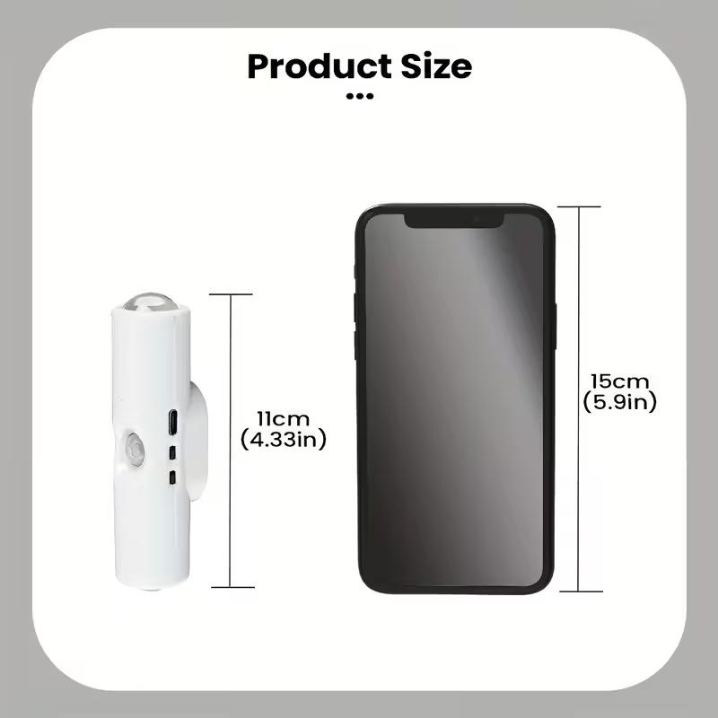 Smart LED Night Light with Motion Sensor, RGB Gradient Dimmable Wall Lamp, USB Rechargeable Indoor Ambient Lighting, Magnetic Step Lamp for Entryway,Wall Light for Bedroom Living Room Hallway Wireless USB-C