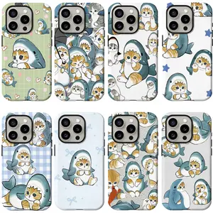 Mofusand Shark Cat Kawaii Phone Case, Perfect Gift for Fans, Shockproof TPU Cover for iPhone 17, 16, 15, 14, 13, 12, 11, Pro, Pro Max, Air, Plus | Samsung Galaxy S23, S24, S25, S26, Plus, Ultra