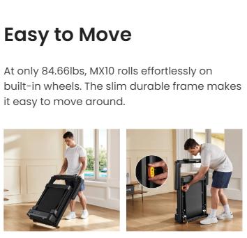 WalkingPad  MX10 Vertical Fold Treadmill | Upright Storage & 6.5MPH