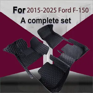 LHD 3PSC full coverage car floor mats, Automotive floor mats, for 2015-2025 Ford F-150 easy to clean, fully covered design, seamless fit design, premium PU leather