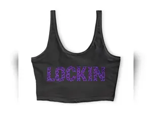 Sports Bra — "LOCKIN" / "Discipline Over Motivation" Motivational Workout Crop