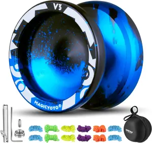 MAGICYOYO V3 Yoyo Professional Responsive Yoyo for Kids, Metal YoYo for Beginner, Unresponsive Yo yo for Adults + 12 Yoyo Strings + Yoyo Bearing and Removal Tool + Axle + Yo-yo Case