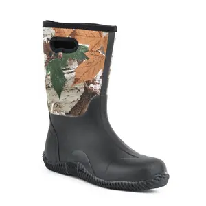 Mens Barnyard Boot Camo Neoprene Upper With Pull Hole And Rubber Bottom