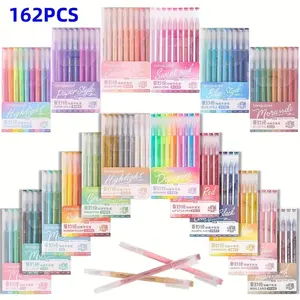 New Blue Fruit Journal Pen Set, 6/9 Colors, High-Quality Drawing Pens, Stackable Colorful Writing Markers, Permanent Drawing Markers, Strong Coverage Ink Flow