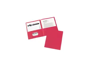 Avery 47989 Two-Pocket Embossed Paper Portfolio, 30-Sheet Capacity, Red, 25/Box