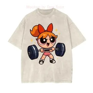 Cute Y2k Blossom Powerpuf Gym Girl Graphic Tee, Y2k #Powerpuf Fitness Girl Power Bodybuilding Pump Cover For Men Women, Apparel Made In The Usa		