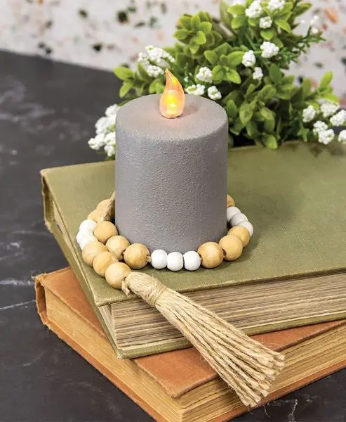 Natural and White Bead Garland
