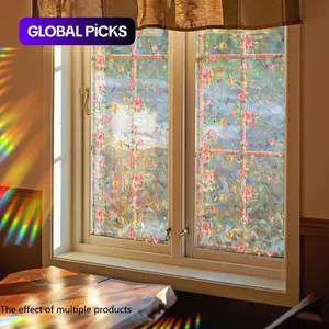 Floral Pattern Window Sticker, 1 Count Self Adhesive Window Film, Removable Window Decal, Window Glass Decoration For Living Room & Bedroom, Vine, Decorative Stickers