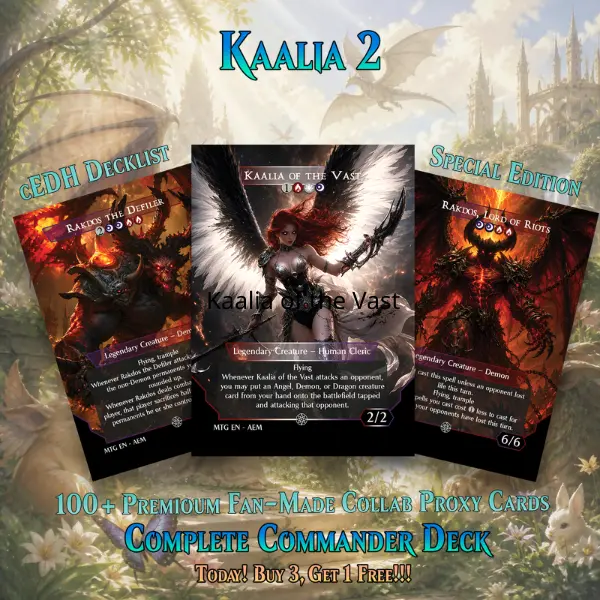 Kaalia 2 Special Edition Complete Commander Deck – 100+ Cards, Mardu Angel Demon Dragon Tribal, Attack Cheat Engine, Rakdos Pressure & Fan-Made Custom Art EDH Set