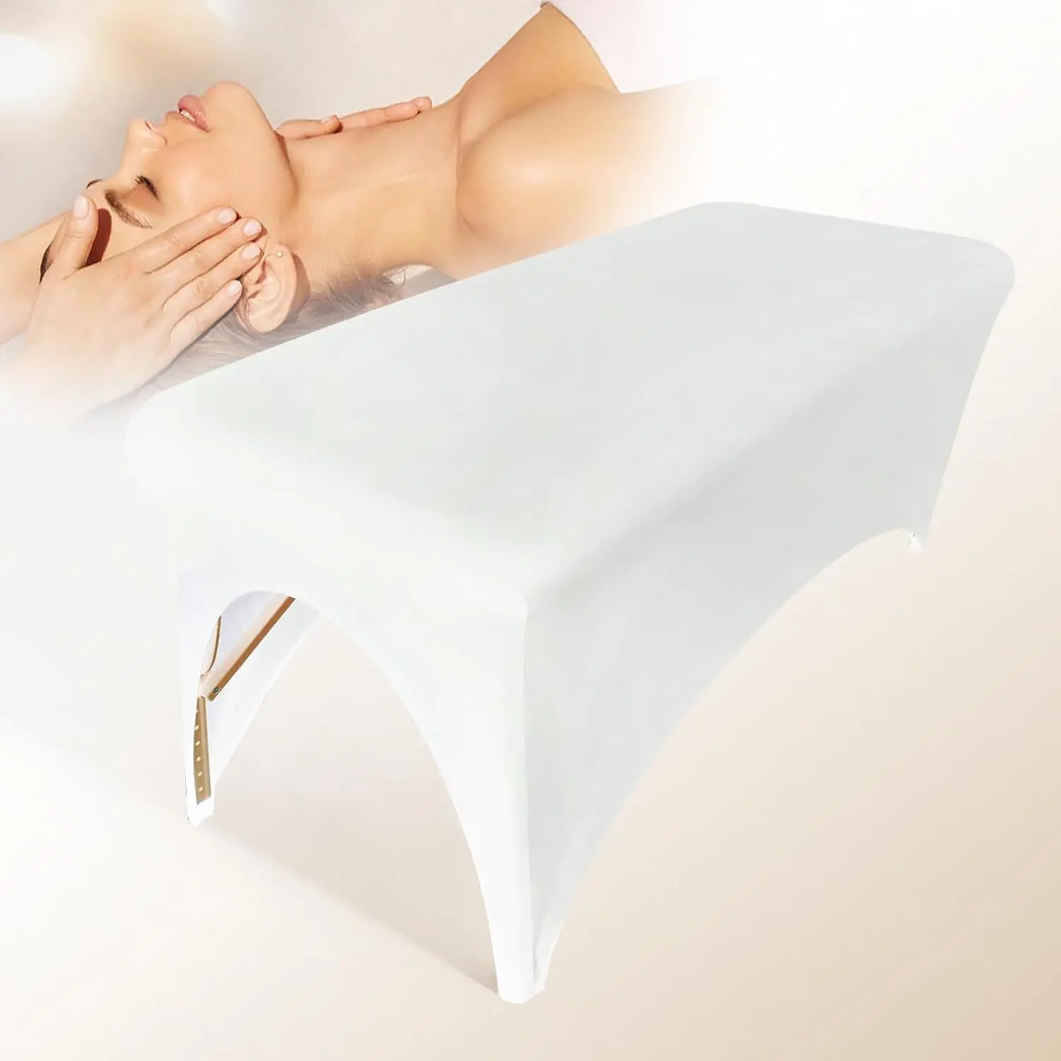 2/4PCS Massage Table Cover 6FT, Curved Stretch Spandex Fitted Spa Bed Cover, Wrinkle-Resistant Elastic Beauty Table Cover for Facial, Massage, Spa, Tattoo & Salon