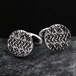 GTHIC Minimalist Cross Pattern Brass Whale Back Cufflinks Versatile Accessories Birthday Gift Daily Wear