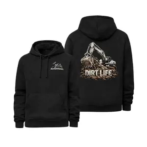 "Dirt Life" Themed Hoodie, Excavator/Heavy Equipment Print Hoodie, Hoodie for Construction Workers, General Workwear, Gift for Excavator Operators—The Perfect Gift