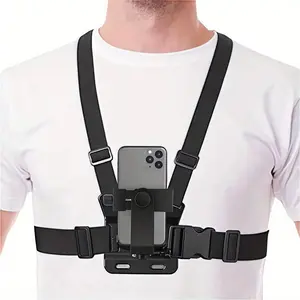NextQube Phone Chest Mount Harness Holder Mobile Phone Strap Clip Compatible with iPhone Samsung GoPro 13/12/11/10/9/8 DJI Osmo and Most Cell Phones Action Cameras POV/VLOG
