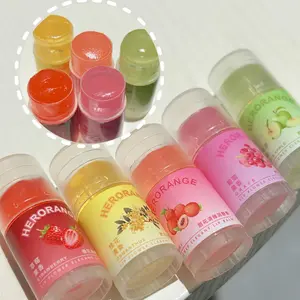 HERORANGE 12 flavor fruit ice cool lipstick, MINI portable, transparent, Hydrating and moisturizing, 24 hours of lip gloss, non greasy, non stick cup, portable lip care in summer, suitable for daily use and gifts