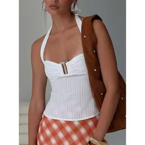 Isabetta Halter Top White