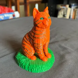 Firestar Warrior Cats Bookshelf Decor - Orange Tabby Cat Book Figure - 3D Printed Bookish Decor