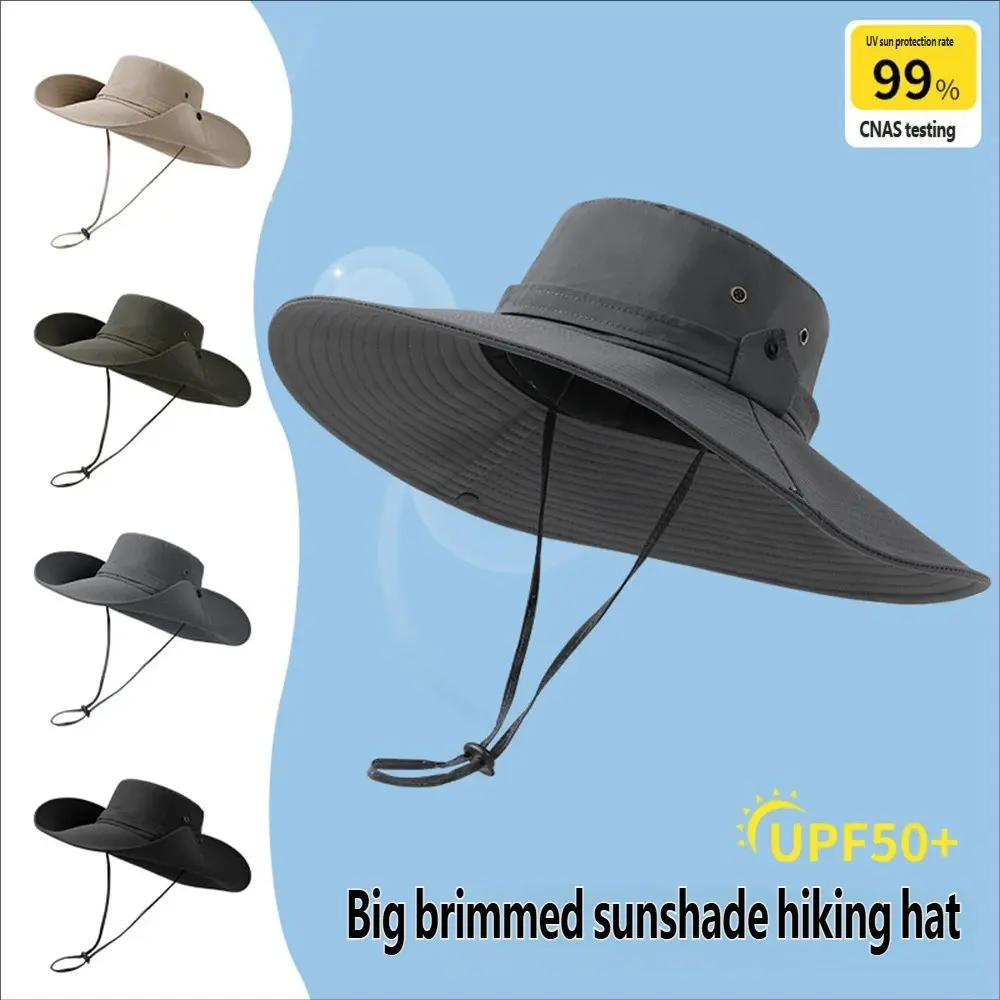 Spring Summer Outdoor Hats Fisherman Hat Unisex Fishing Hiking Sun Hat Sunscreen Hat Breathable Large Brim UV Protection Cap