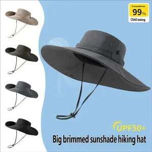 Spring Summer Outdoor Fisherman Hat Unisex Fishing Hiking Sun Hat Sunscreen Hat Breathable Large Brim UV Protection Cap
